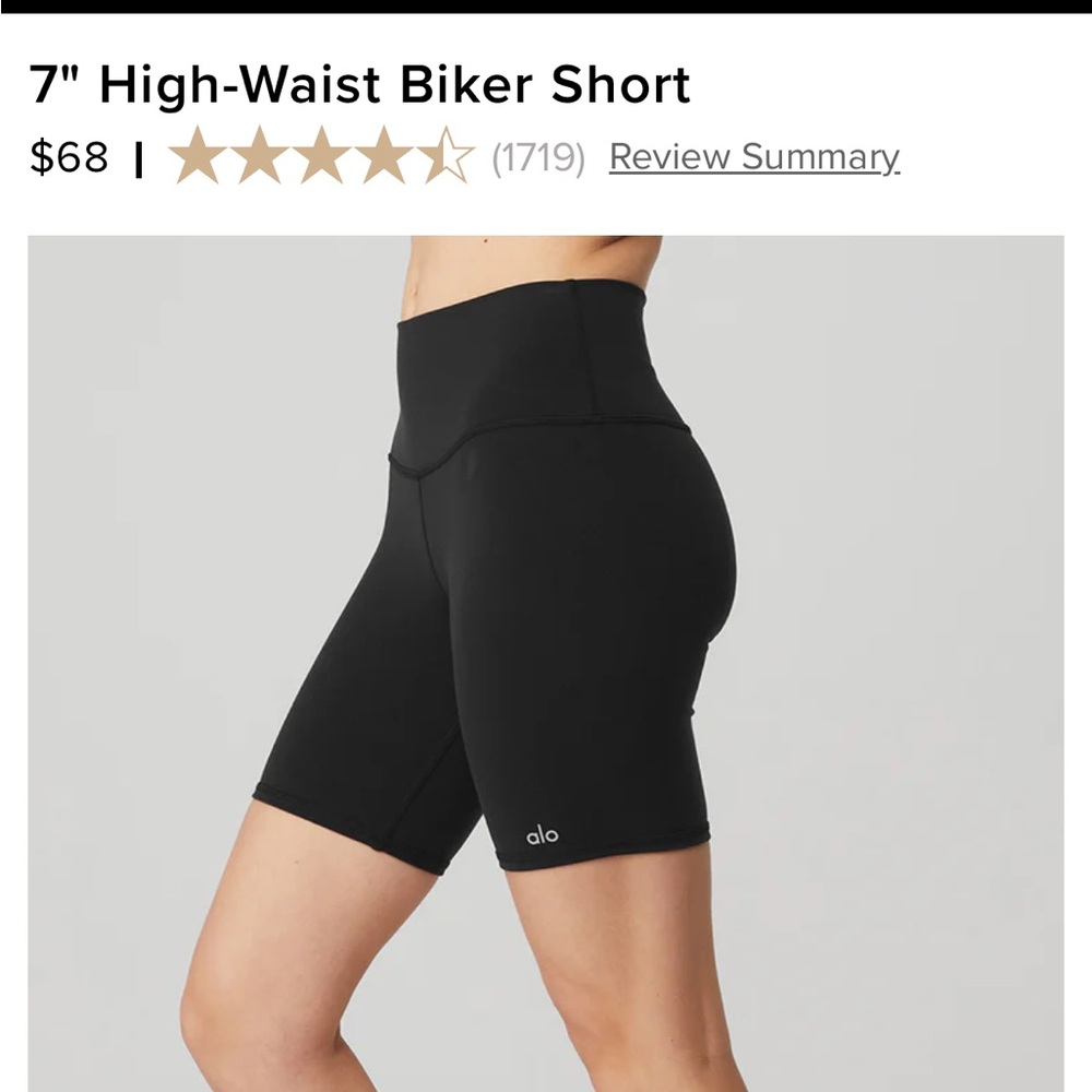 Alo Yoga 7” Black Biker Shorts
